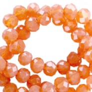 Faceted glass beads 8x6 mm rondelle Crystal copper orange